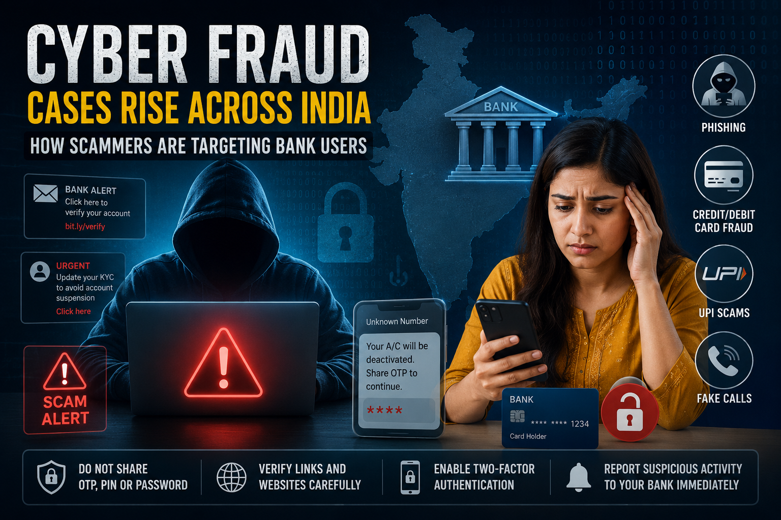 Cyber Fraud Cases Rise Across India: How Scammers Are Targeting Bank Users